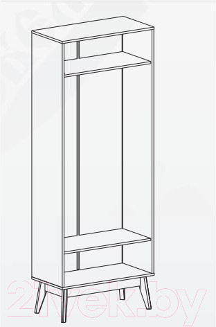 Изображение товара Шкаф Мебельград Калгари (дуб натуральный светлый/белый матовый)