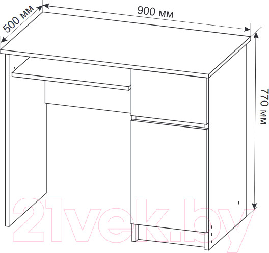 Изображение товара Письменный стол ДСВ Мори правый МС-1 (графит)