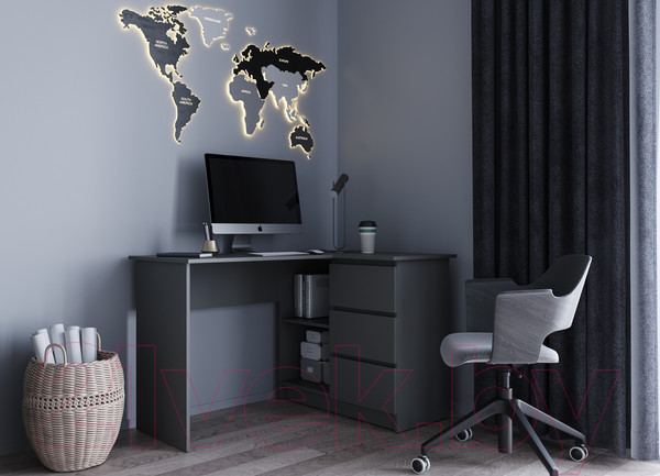 Изображение товара Письменный стол ДСВ Мори универсальный МС-16/2 (графит)