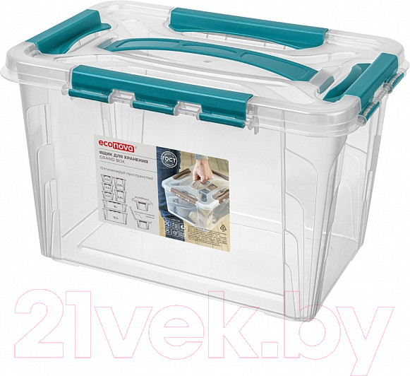 Изображение товара Ящик для хранения Econova Grand Box / 433200202 (6.65л, голубой)