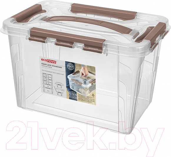 Изображение товара Ящик для хранения Econova Grand Box / 433200214 (6.65л, коричневый)