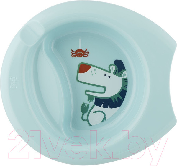 Изображение товара Тарелка для кормления Chicco Easy Feeding с разделителями (голубой)