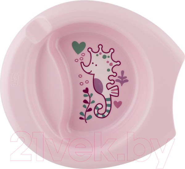 Изображение товара Тарелка для кормления Chicco Easy Feeding с разделителями (розовый)