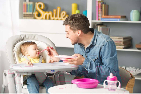 Изображение товара Тарелка для кормления Chicco Easy Feeding с разделителями (розовый)