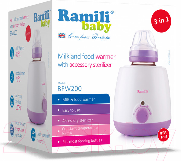 Изображение товара Стерилизатор-подогреватель для бутылочек Ramili Baby BFW200