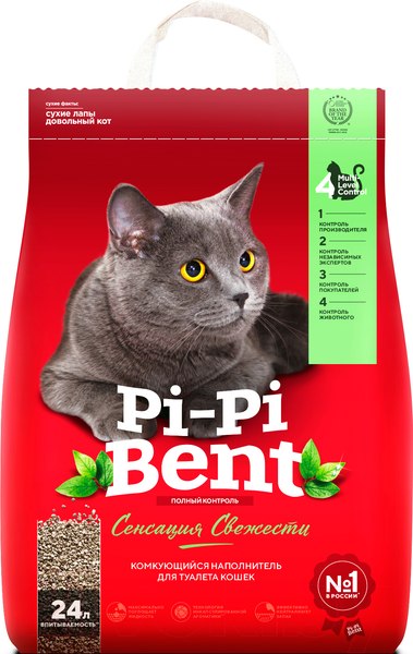 Наполнитель для туалета Pi-Pi-Bent Сенсация свежести L019 (24л/10кг)