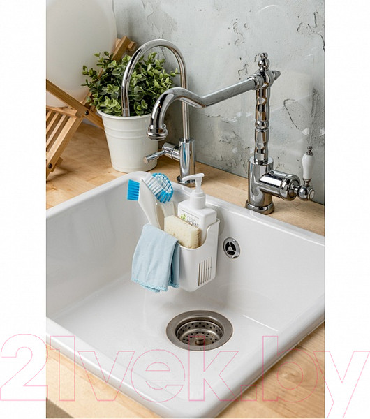 Изображение товара Органайзер для раковины Econova Helper на присосках / 433227016 (белый)