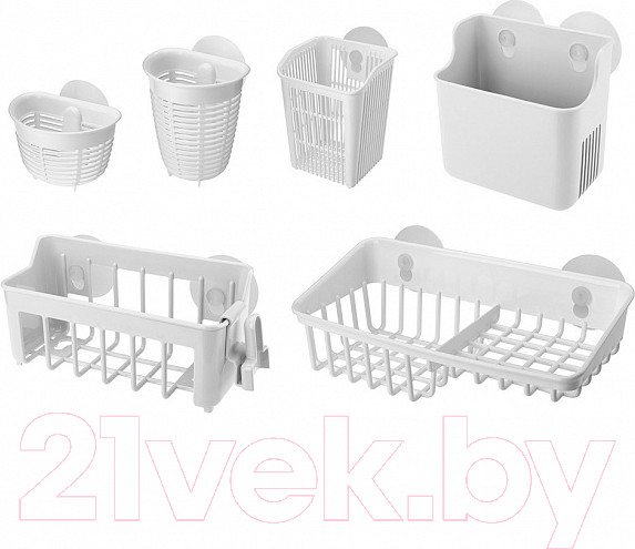 Изображение товара Органайзер для раковины Econova Helper на присосках / 433226916 (белый)