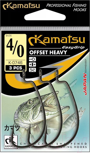 Изображение товара Набор крючков рыболовных KAMATSU Offset Heavy K-0746 2 / 516200320 (3шт)