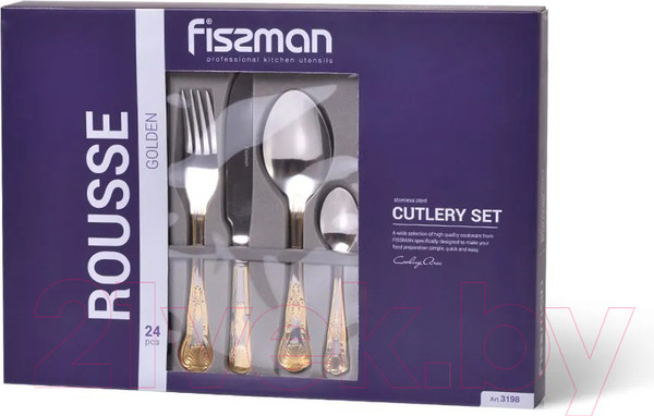 Изображение товара Набор столовых приборов Fissman Rousse Golden 3198 (24пр)
