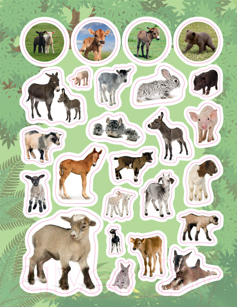 Изображение товара Набор наклеек Росмэн 100 наклеек. Зверята / 4680274009983