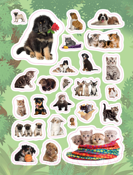 Изображение товара Набор наклеек Росмэн 100 наклеек. Зверята / 4680274009983