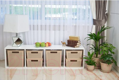 Изображение товара Корзина Violet Лофт с крышкой / 6923120 (23л, латте)