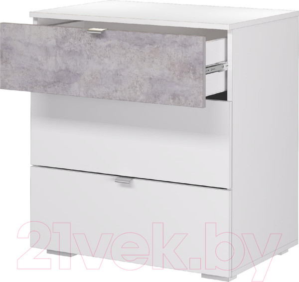 Изображение товара Комод Аквилон Акцент №9 700 (белое сияние/цемент светлый)