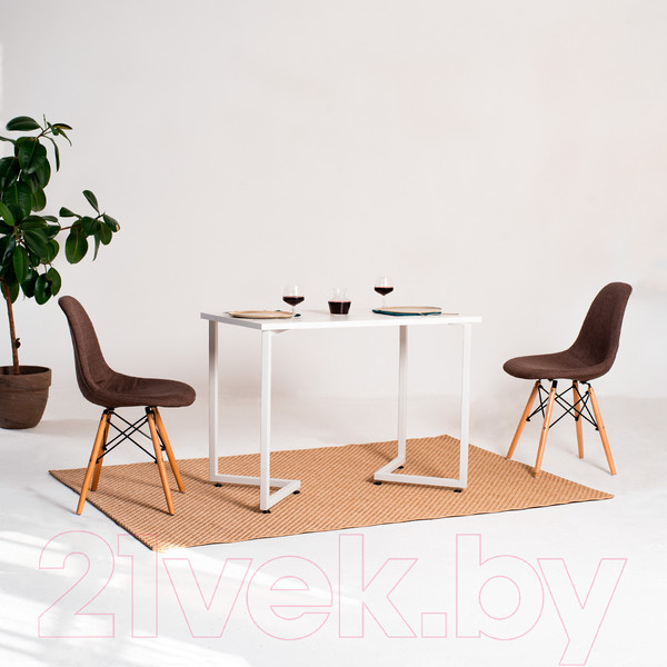 Изображение товара Обеденный стол Millwood Лофт Лондон Л 120x70x75 (белый/металл белый)