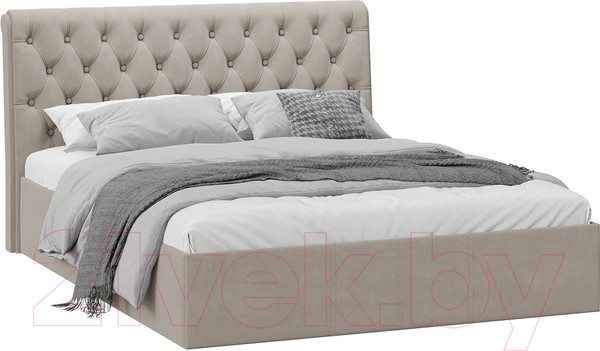 Изображение товара Двуспальная кровать ТриЯ Скарлет универсальная тип 1 160x200 (велюр мокко темный)