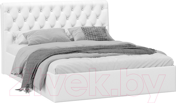 Изображение товара Двуспальная кровать ТриЯ Скарлет универсальная тип 1 160x200 (кожзам белый)