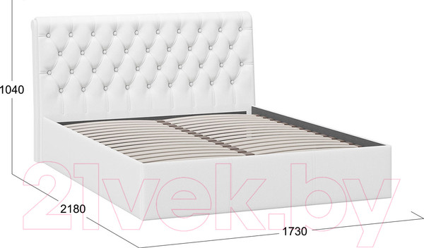 Изображение товара Двуспальная кровать ТриЯ Скарлет универсальная тип 1 160x200 (кожзам белый)