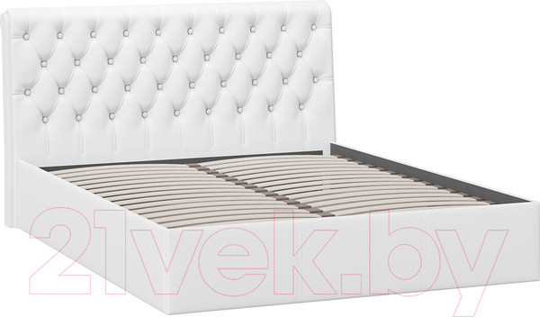Изображение товара Двуспальная кровать ТриЯ Скарлет универсальная тип 1 160x200 (кожзам белый)