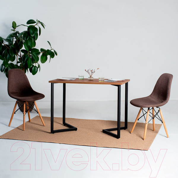 Изображение товара Обеденный стол Millwood Лофт Лондон Л 130x80x75 (дуб табачный Craft/металл черный)