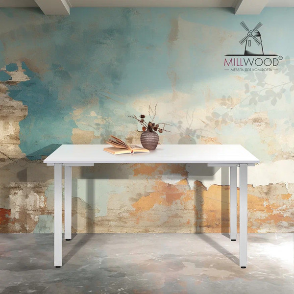 Изображение товара Обеденный стол Millwood Прага Л18 120x70 (белый/металл белый)