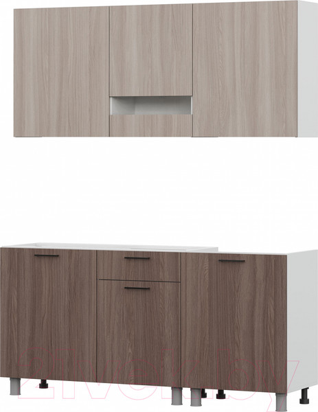 Изображение товара Кухонный гарнитур SV-мебель Розалия 1.7 (белый/ясень шимо темный/ясень шимо светлый/антарес)