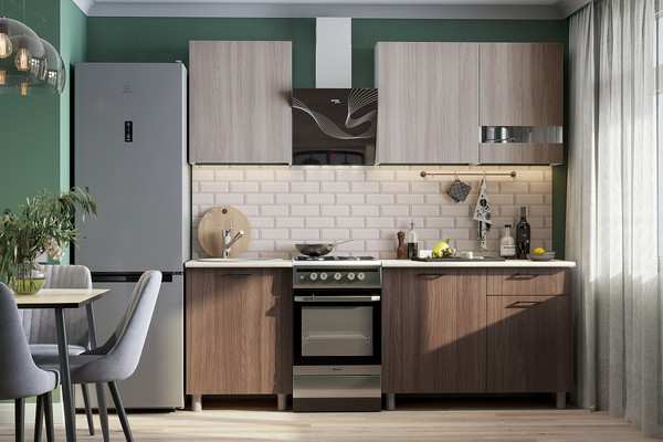 Изображение товара Кухонный гарнитур SV-мебель Розалия 1.7 (белый/ясень шимо темный/ясень шимо светлый/антарес)