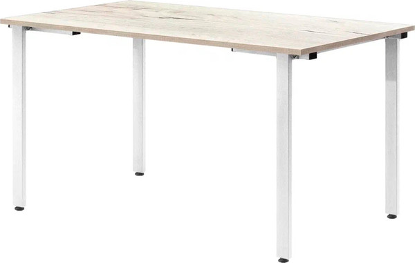 Изображение товара Обеденный стол Millwood Прага Л18 130x80 (дуб белый крафт/металл белый)