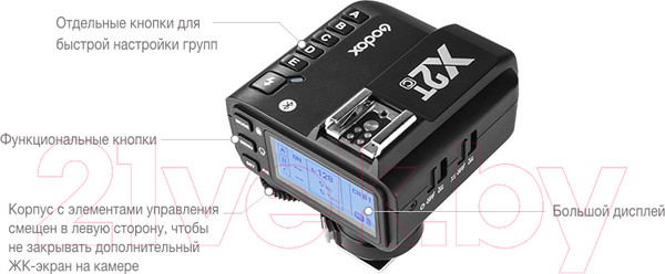 Изображение товара Синхронизатор для вспышки Godox X2T-F TTL для Fujifilm / 27381