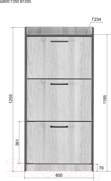 Изображение товара Тумба для обуви Аквилон Эльза №63 (ясень анкор светлый)