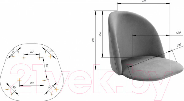 Изображение товара Стул Sheffilton SHT-ST35/S95-1 (латте/черный муар)