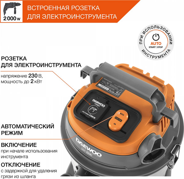 Изображение товара Профессиональный пылесос Daewoo Power DAVC 2514S