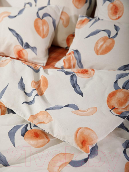 Изображение товара Комплект постельного белья Ночь нежна Сочный персик Стандарт Бязь 1.5сп 70x70 / 70413-1+9849-5