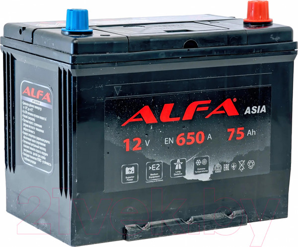 Изображение товара Автомобильный аккумулятор ALFA battery Asia JR 650A (75 А/ч)