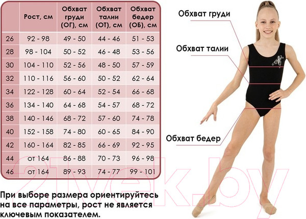 Изображение товара Купальник для художественной гимнастики Grace Dance 871261 (р-р 36, черный)