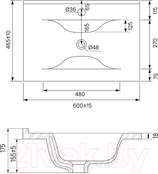 Изображение товара Умывальник IDDIS 0136000i28
