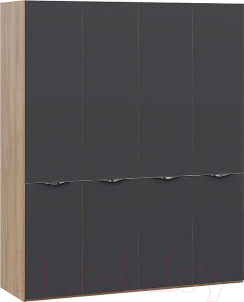 Изображение товара Шкаф ТриЯ Глосс с 4 дверями со стеклом СМ-319.07.441 (яблоня беллуно/стекло графит матовый)