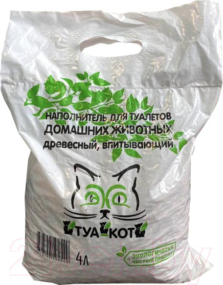 Изображение товара Наполнитель для туалета Туа-Кот Древесный (4л/2.6кг)