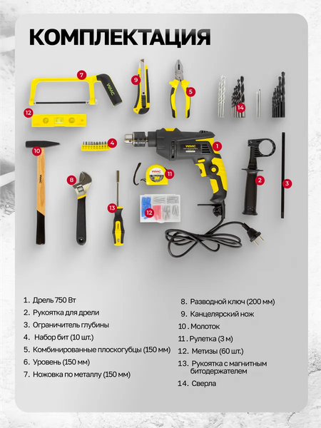 Изображение товара Универсальный набор инструментов WMC Tools WMC-1095 (50786)
