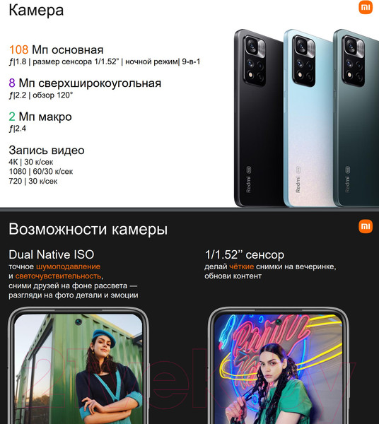 Изображение товара Смартфон Xiaomi Redmi Note 11 Pro+ 5G 8GB/256GB (синие звезды)