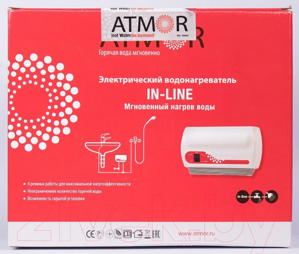 Изображение товара Проточный водонагреватель Atmor In-Line 12кВт (3705009/3520214)