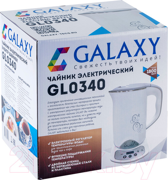 Изображение товара Электрочайник Galaxy GL 0340 (белый)