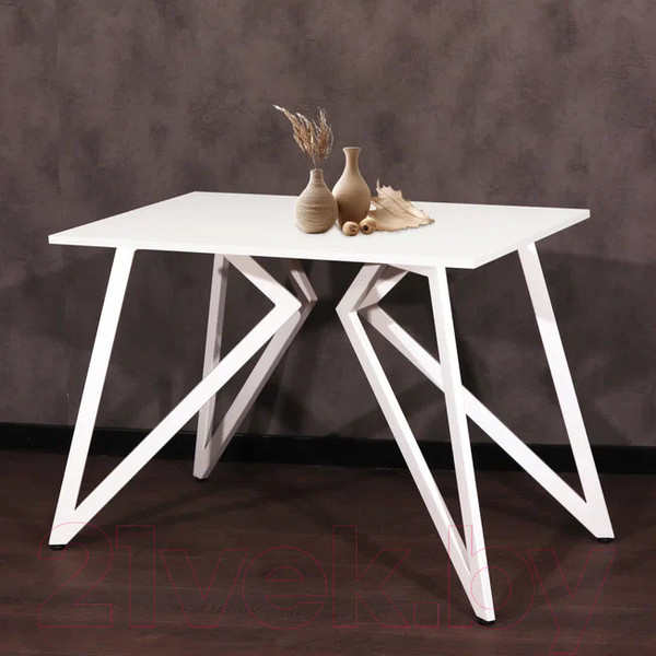 Изображение товара Обеденный стол Millwood Женева Л18 100x70 (белый/металл белый)