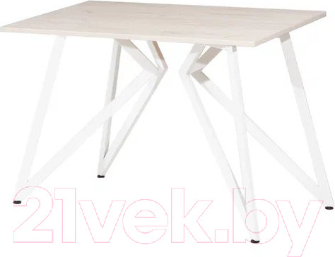Изображение товара Обеденный стол Millwood Женева Л18 100x70 (дуб белый Craft/металл белый)
