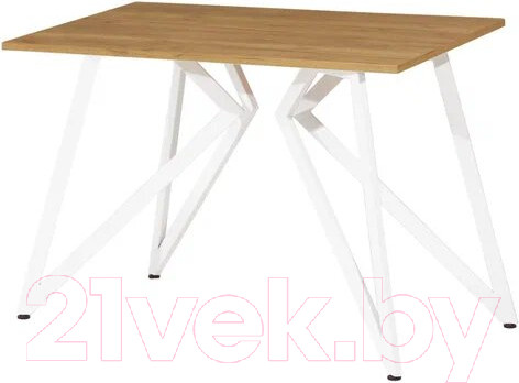 Изображение товара Обеденный стол Millwood Женева Л18 100x70 (дуб золотой Craft/металл белый)