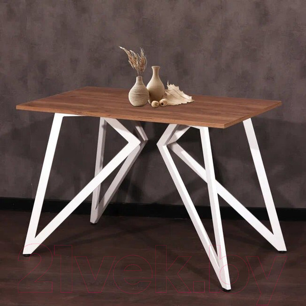 Изображение товара Обеденный стол Millwood Женева Л18 100x70 (дуб табачный Craft/металл белый)
