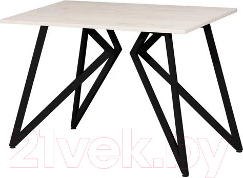 Изображение товара Обеденный стол Millwood Женева Л18 100x70 (дуб белый Craft/металл черный)
