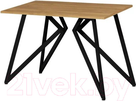 Изображение товара Обеденный стол Millwood Женева Л18 100x70 (дуб золотой Craft/металл черный)