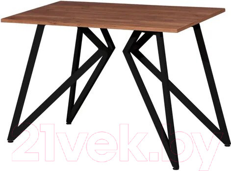 Изображение товара Обеденный стол Millwood Женева Л18 100x70 (дуб табачный Craft/металл черный)
