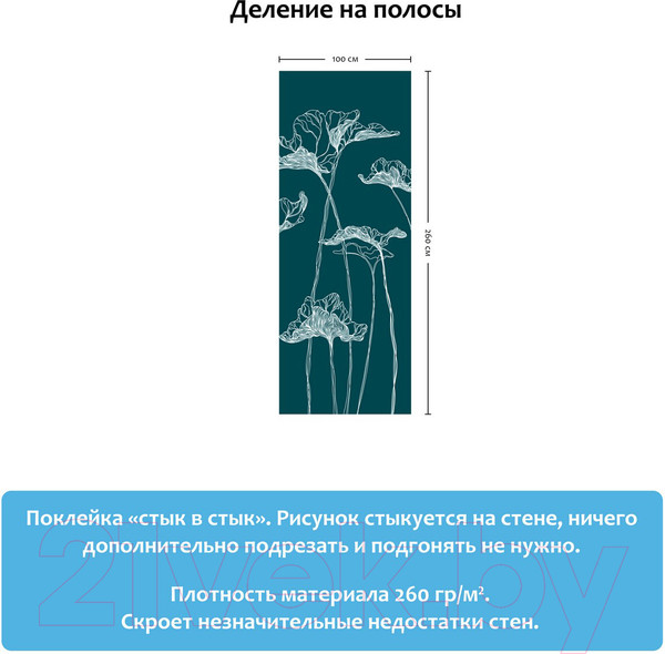 Изображение товара Фотообои листовые Citydecor Perfect Lines 6 (100х260)